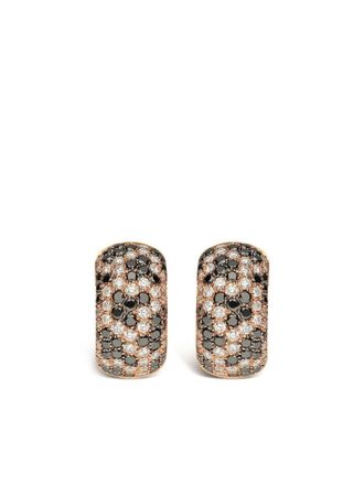 Leo Pizzo 18kt rose gold Leopard diamond earrings - Pink