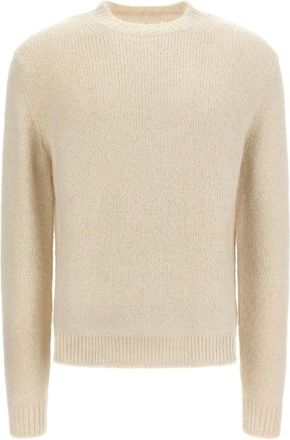 Jil Sander Truien & Vesten, Heren, Beige, S, Wol, Luxe Bianco Sweater Aw 25