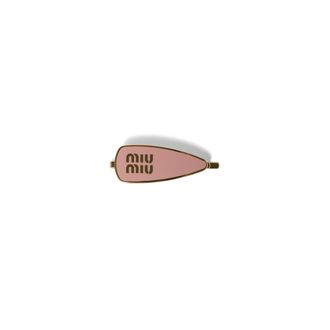 Miu Miu Enameled Metal Hair Clip, Woman, Orchid Pink