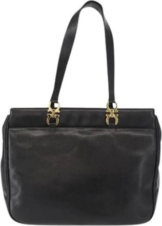 Ferragamo Pre-owned Shoulder Bags, female, Black, Size: ONE SIZE Pre-owned Leather Shoulder Bag