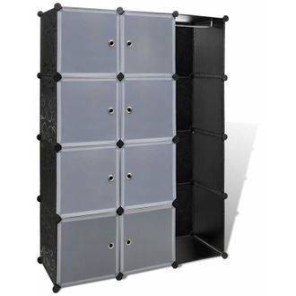 vidaXL Armario Modular 9 Compartimentos Negro Y Blanco 109x36,5x143 Cm Vidaxl