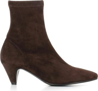 Del Carlo Enkellaarsje - Dames - Laarzen met Hak - Bruin - 39 EU - Su&egrave;de - Schoenen