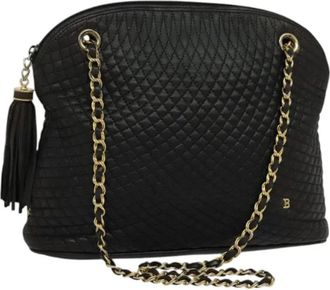 Bally Pre-owned Shoulder Bags, female, Black, Size: ONE SIZE Pre-owned Leather Shoulder Bag