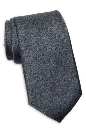 Nordstrom Pellerin Heathered Linen Tie in Black at Nordstrom