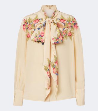 Etro Floral silk cr&ecirc;pe de chine blouse