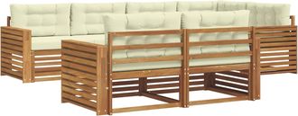 vidaXL Conjunto De Sof&aacute;s De Exterior 7 Uds. Natural Y Crema Vidaxl