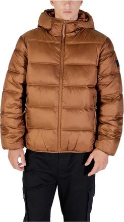 Tommy Jeans Capuchon Logo Puffer Jas - Heren - Winterjassen - Bruin - L - Jassen