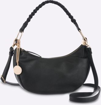 Heine Umh&auml;ngetasche HEINE, Damen, Gr. B/H/T: 30cm x 15cm x 10cm, schwarz, Metall, Viskosemischung, unifarben, Taschen Umh&auml;ngetasche