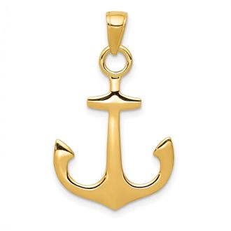 Diamond2Deal 14k Gold Anchor Pendant