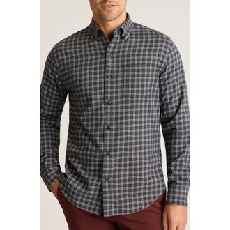 Bonobos Everyday Outline Check Lightweight Cotton Stretch Flannel Button-Down Shirt in Newton Plaid C15 at Nordstrom Rack, Size Small