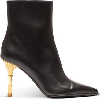 Balmain Roni Enkellaarsjes - Dames - Laarzen met Hak - Zwart - 35 EU - Leer - Schoenen
