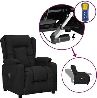 vidaXL Sill&oacute;n De Masaje Elevable Tela Negro Vidaxl