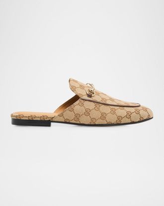 Gucci Princetown GG Canvas Bit Loafer Mules
