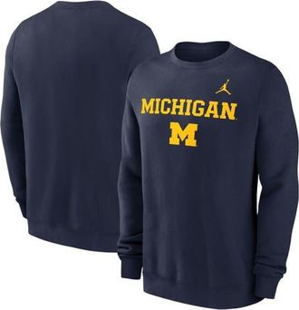 Jordan Brand Mens Jordan Brand Navy Michigan Wolverines Primetime Primary Stack Pullover Sweatshirt at Nordstrom, Size Xxx-Large
