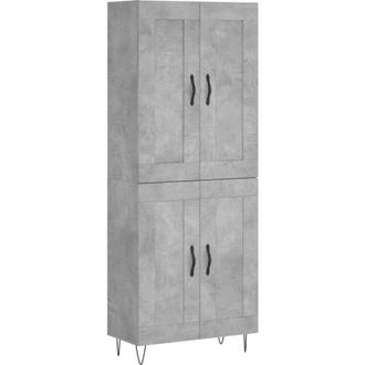 vidaXL Vidaxl - Aparador alto madera contrachapada gris hormigón 69,5x34x180 cm