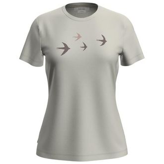 Icebreaker Merino 150 Tech Lite S/S Bird Transit Merinoshirt f&uuml;r Damen | grau