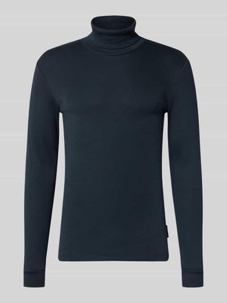 Marc O'Polo Shaped Fit Langarmshirt aus reiner Baumwolle mit Rollkragen in Marine, Gr&ouml;&szlig;e XL