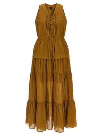 Pinko Brown Cotton Long Womens Dress