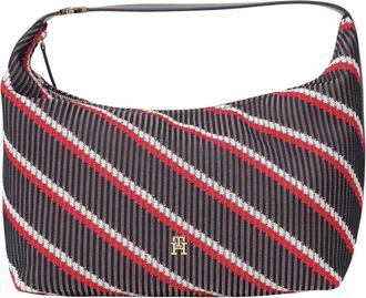 Tommy Hilfiger Monogram Signature Knit Hobo Tas - Dames - Handtassen - Veelkleurig - ONE Size - Polyester - Tassen