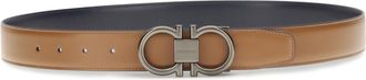 Ferragamo Mens Reversible Leather Gancini Belt Cowhide Calf Bos Taurus E Braces