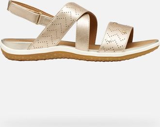 Geox Sandal Vega Woman Light Gold, Size: 35