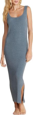 Barefoot Dreams CozyChic Ultra Lite Rib Square Neck Midi Dress in Blue Cove at Nordstrom, Size Small
