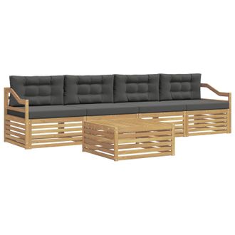 vidaXL Conjunto De Sof&aacute;s De Exterior 5 Pcs Blanco Y Antracita Vidaxl