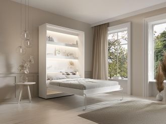 Vente-Unique Letto estraibile 140 x 200 cm Apertura verticale manuale Con LED Bianco - RAPILI