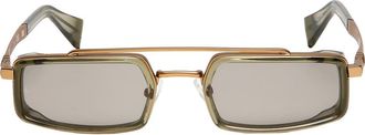 Rag & Bone 52mm Navigator Sunglasses in Bronze /Crystal Olive /Green at Nordstrom
