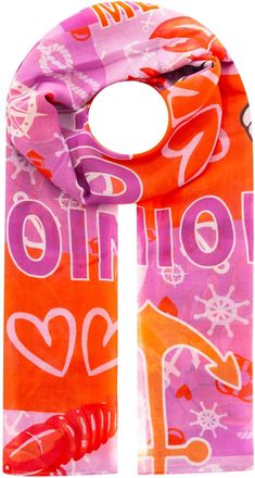 Zwillingsherz Schal ZWILLINGSHERZ Maritimes Patchwork, Damen, pink, Web, Obermaterial: 100% Polyester, Modet&uuml;cher Schal, Farbenfrohes Motiv, Anker, Herzen