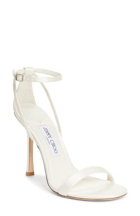 Jimmy Choo London Moza Ankle Strap Bridal Sandal in Ivory at Nordstrom, Size 9.5Us