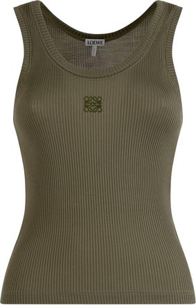 Loewe Anagram Ribbed Silk Tank Top