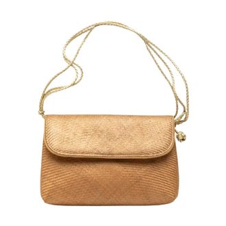 Bottega Veneta Pre-owned Cross Body Bags, female, Brown, Size: ONE SIZE Pre-owned Vintage Woven Clutch Shoulder Bag