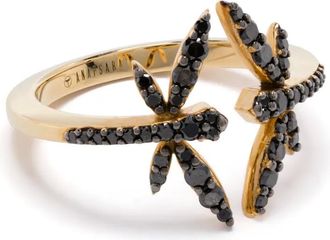 Anapsara Anello in oro 18 carati con diamanti e motivo libellula