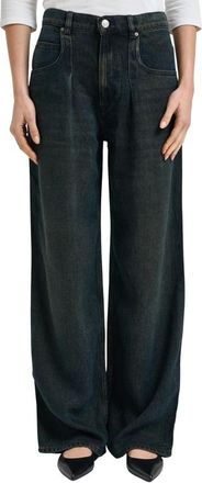 Isabel Marant Jeans, Dames, Zwart, L, Katoen, Rodayna Wide Jeans