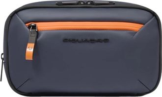 Piquadro Waterafstotende toilettas - Heren - Toilettassen - Blauw - ONE Size - Polyester - Tassen