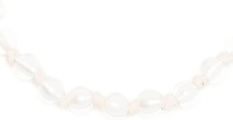 Chloé crepe de chine beaded necklace - women - Polyester - One Size - Brown