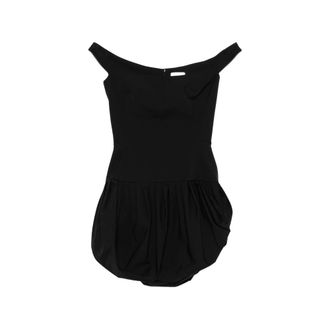 Magda Butrym Party Dresses, female, Black, Size: 2XS Off-shoulder Gathered Mini Dress