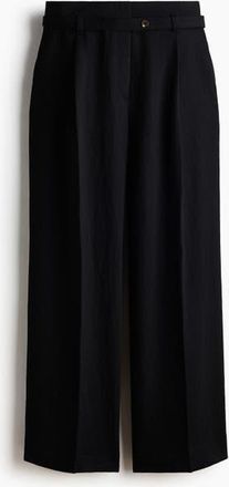 H&M Wide-leg Pants With Belt in Black at Nordstrom, Size 12