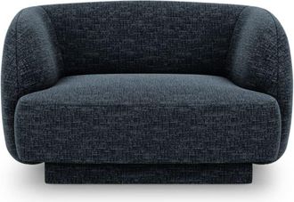 MICADONI Sillón de tejido chenilla azul regio