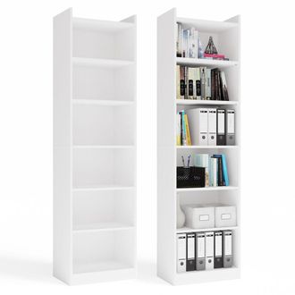 OEM Rimini Estante - 7 Estantes Para Libros Y Archivadores - 50x183x32 Cm - Blanco