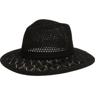 Treasure & Bond Texture Panama Hat in Black at Nordstrom Rack