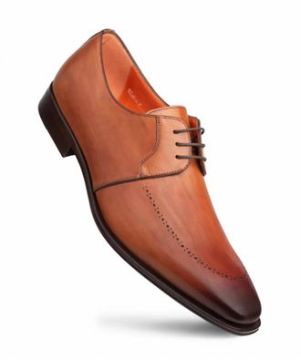 Mezlan Mens Apron Toe Derby Shoes In Cognac