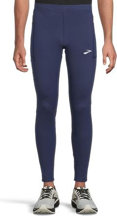 Brooks Momentum Thermal Tight 2.0 Mens Workout Midnight/Speed Logo : 2XL 29, Polyester/Spandex