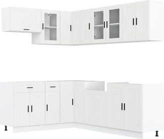 vidaXL Vidaxl - Mueble De Cocina Porto Blanco 11 Piezas Madera Contrachapada