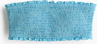 H&M Gesmoktes Bandeau-Bikinitop - Turquoise