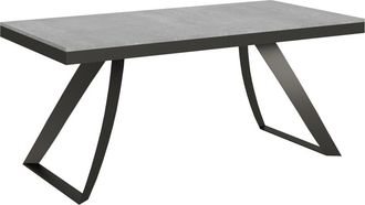 Itamoby Mesa extensible 90x180/440 cm efecto madera gris cemento, hierro