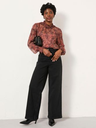 Fat Face FatFace Jaclyn Dusky Purple Vintage Texture Blouse