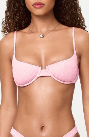 L*Space Belle Underwire Jacquard Bikini Top in Pink Sugar at Nordstrom, Size X-Large