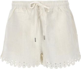 Isabel Marant Balyme Scalloped Eyelet Cotton Shorts